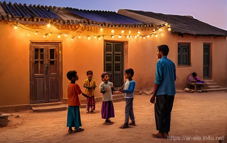 전기기사와 태양광 발전 설계 - **Prompt 1: A Glimmer of Hope in a Remote Village**
"A heartwarming scene in a remote, sun-drenc...