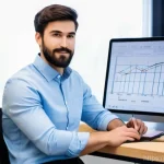 전기분야 이직 준비 체크리스트 - **Prompt 1: Modern Renewable Energy Engineer at Work**
"A male professional, aged late 20s, with...