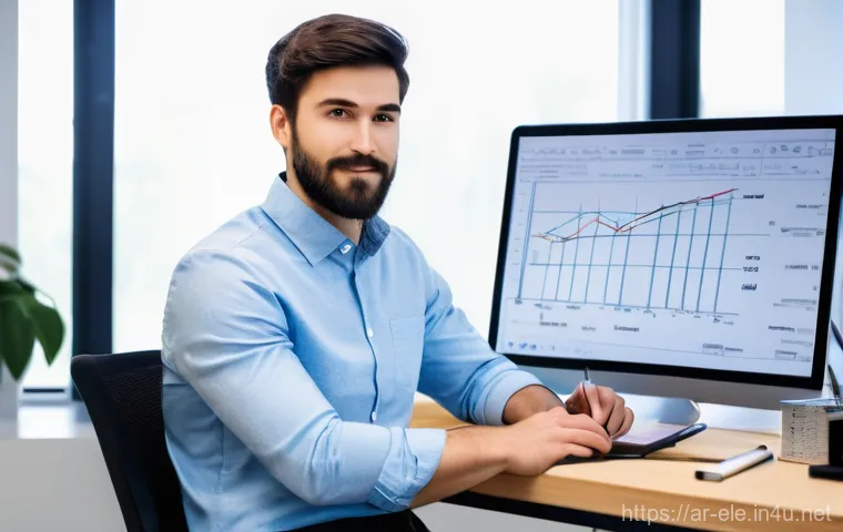 전기분야 이직 준비 체크리스트 - **Prompt 1: Modern Renewable Energy Engineer at Work**
"A male professional, aged late 20s, with...