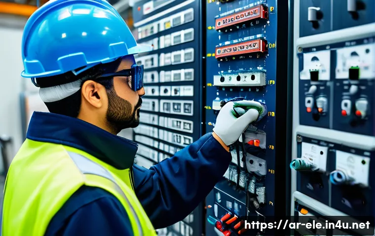 전기설비기사 자격증의 가치 - A skilled Arab electrical installations technician in a modern industrial factory setting in Saudi A...