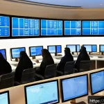 전기분야에서의 고객 신뢰 구축 사례 - A modern Middle Eastern electricity company customer service center, featuring a diverse group of fr...