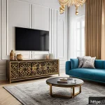 전기공사기사와 전기 안전 시스템 - A modern Arabic home interior featuring a smart electrical panel equipped with advanced early detect...