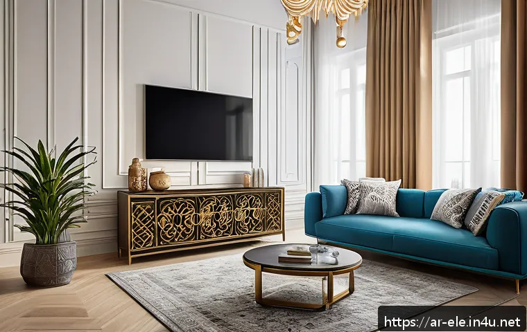 전기공사기사와 전기 안전 시스템 - A modern Arabic home interior featuring a smart electrical panel equipped with advanced early detect...